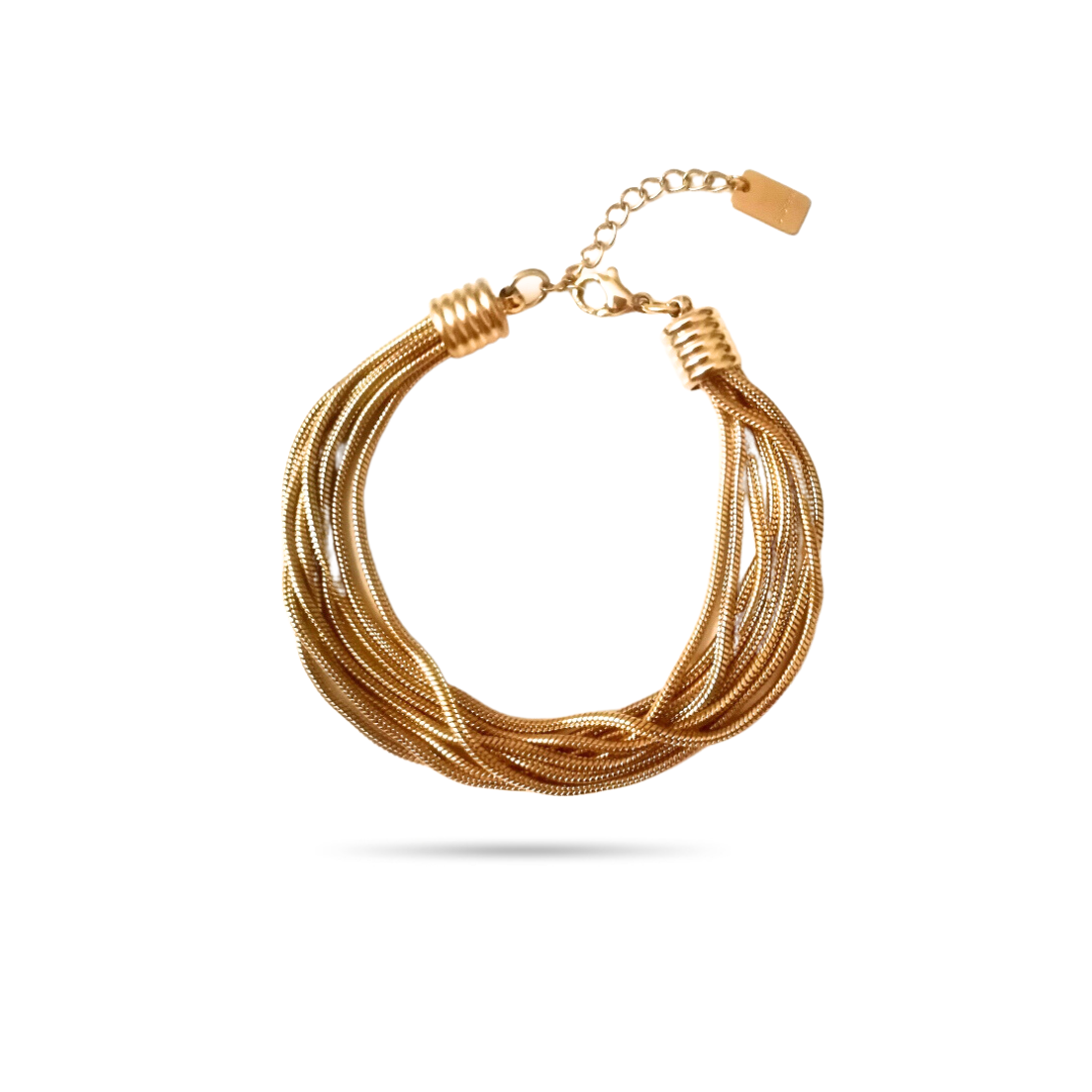 bracelet chaîne serpentine acier inoxydable doré