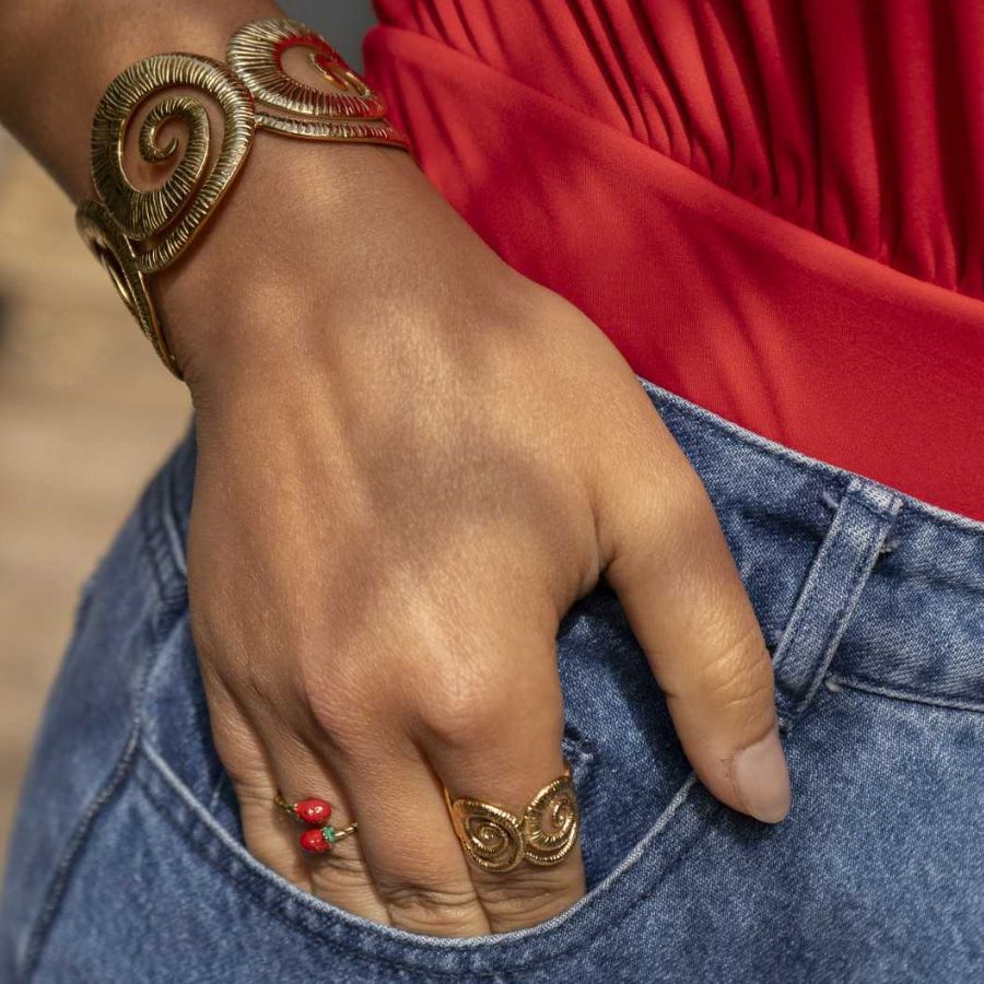 Bague coquillage en acier inoxydable | Marina