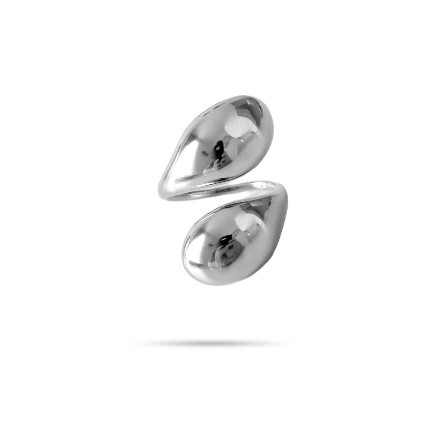 Bague deux gouttes d'eau en acier inoxydable | Marion