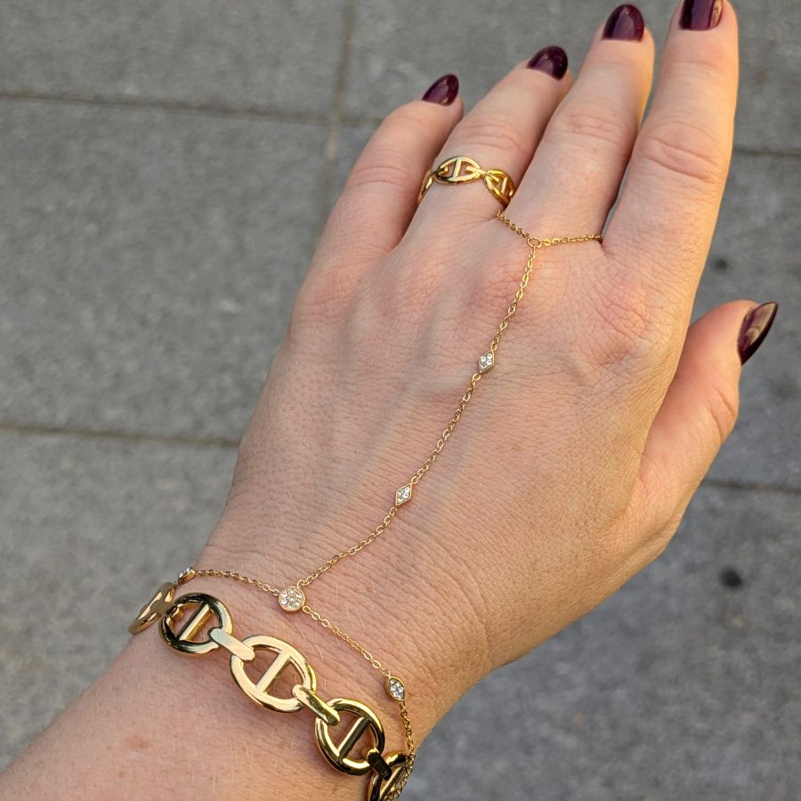 Bague grain de café en acier inoxydable doré