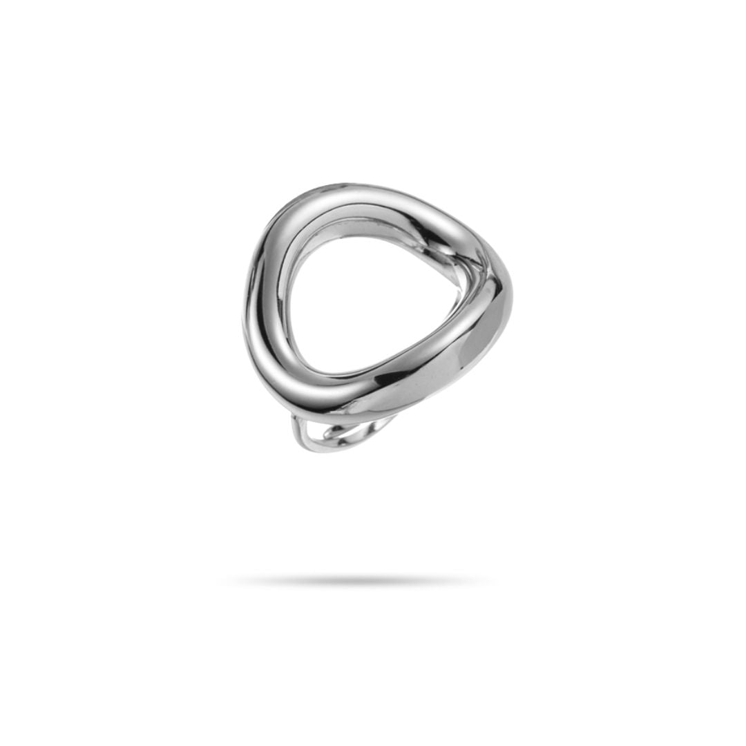 Bague anneau acier inoxydable argenté