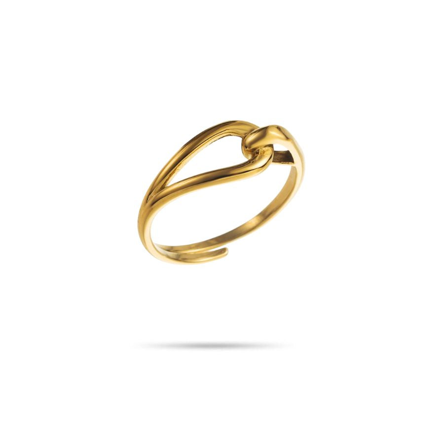 Bague fine anneaux entrelacés en acier inoxydable argenté | Zoé