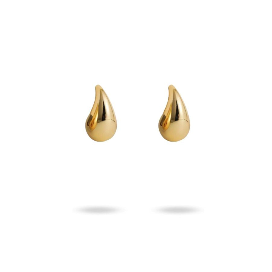 Pendientes gota de agua de acero dorado - Drop