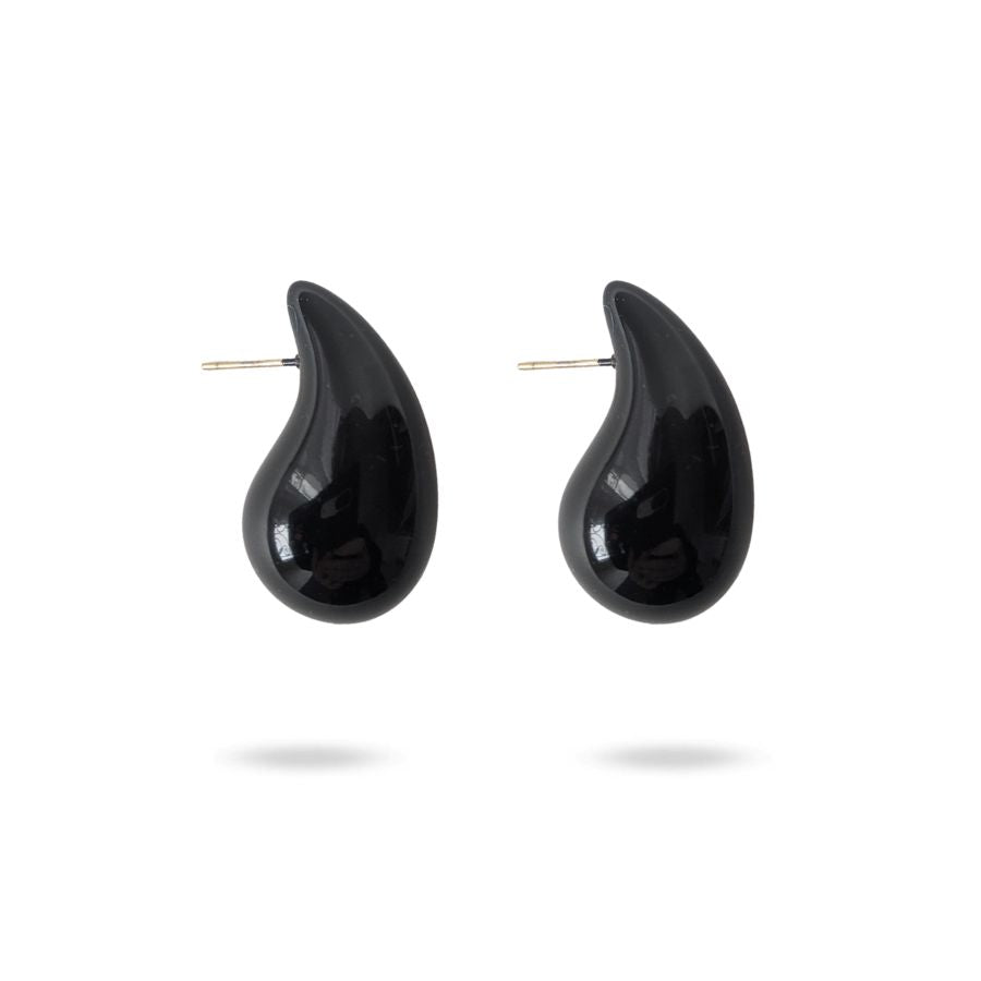 boucles d'oreilles en forme de goutte d'eau de couleur noire