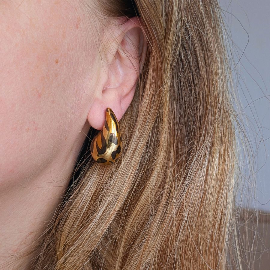 Boucles d'oreilles goutte d'eau acier inoxydable noir - Drop