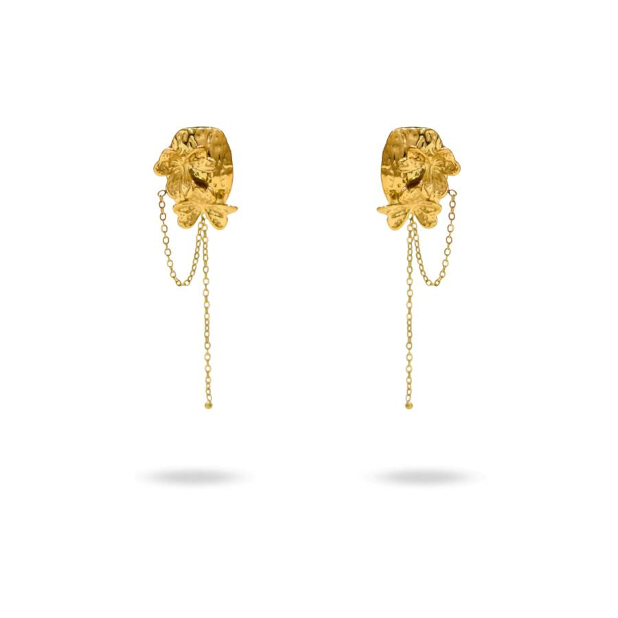 Pendientes cuadrados con cadenas de acero inoxidable - Thalie