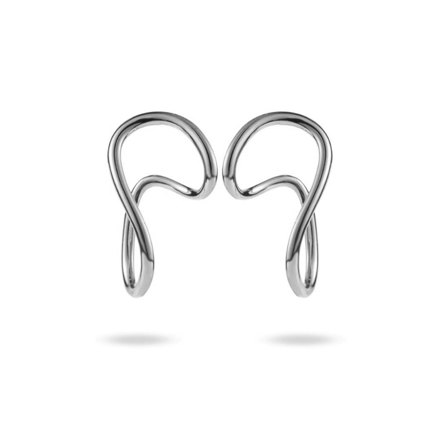Boucles d&#39;oreilles pendantes originales torsadées en acier inoxydable doré - Loanne