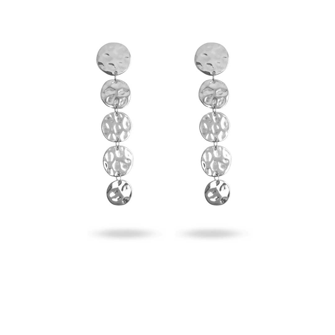 Boucles d&#39;oreilles pendantes anneaux martelés - Eleona