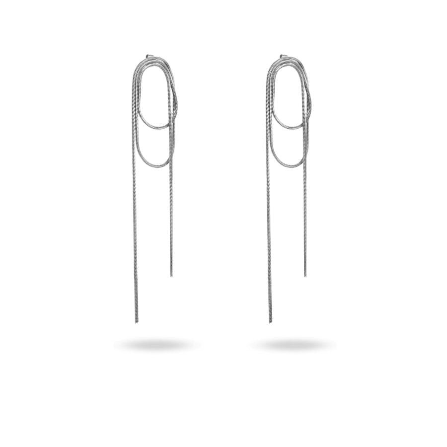 Boucles d'oreilles pendantes chaîne en acier inoxydable doré | Isabelle