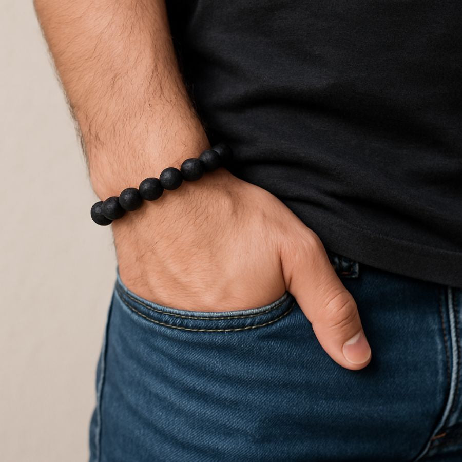 Bracelet perles de pierres naturelles 10 mm pour homme | Téo