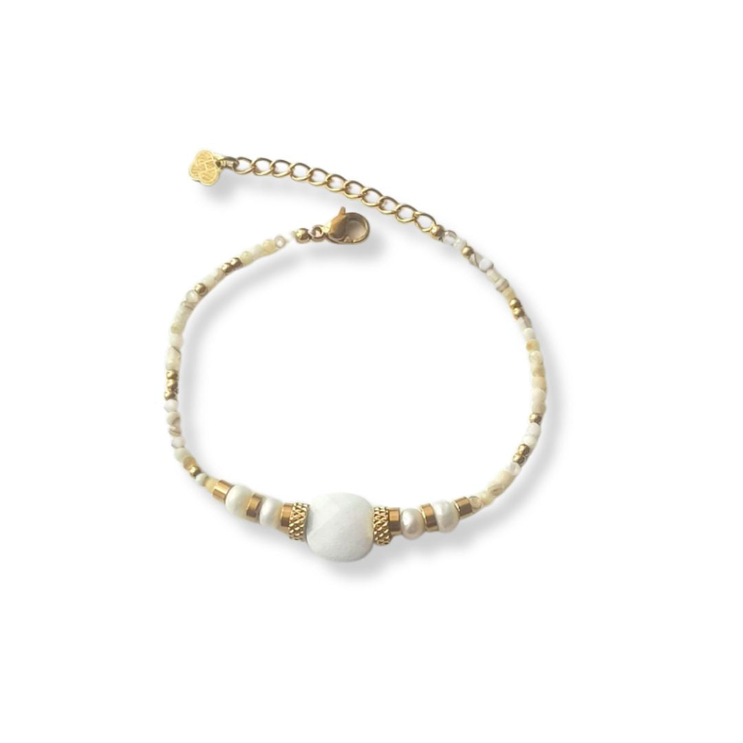 bracelet agate blanche