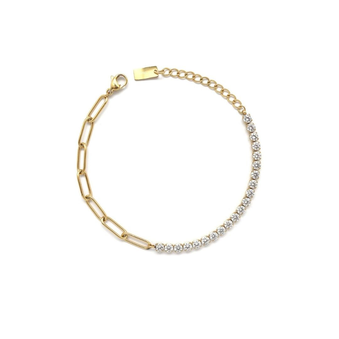 Bracelet chaîne et strass - Sila