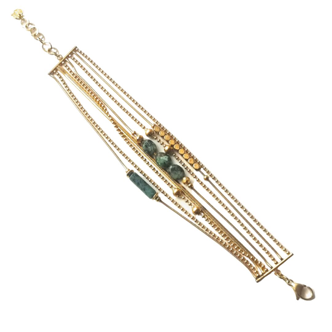 Bracelet multirang turquoise africaine