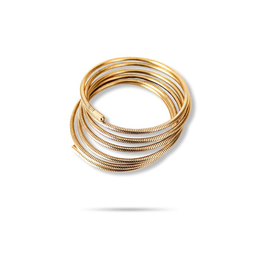 Bracelet spirale en acier inoxydable doré | Lylou