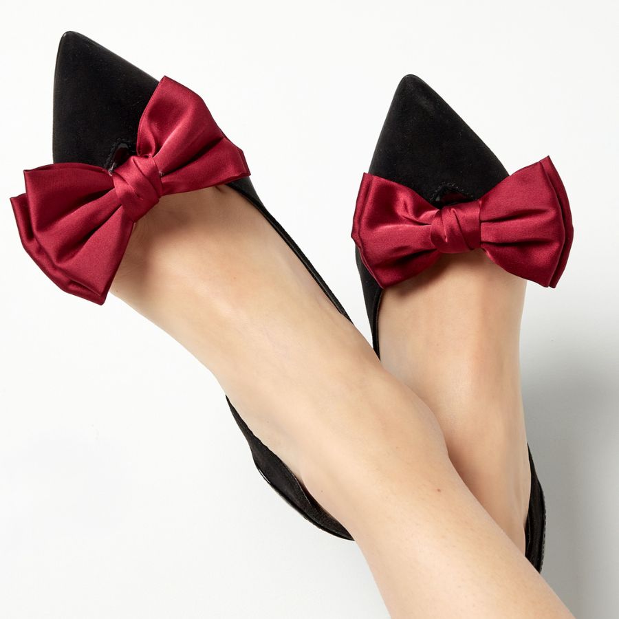 Clips à chaussures noeud papillon noir