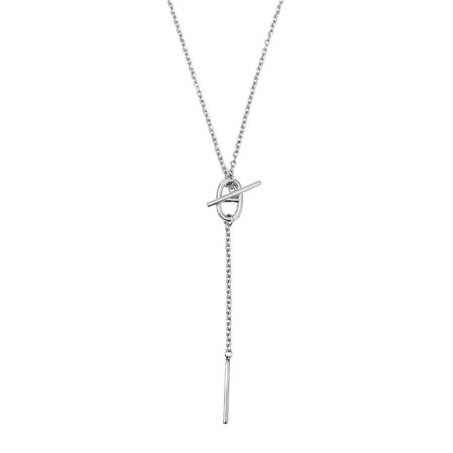 Collier en Y maille marine avec barre en acier inoxydable | Nora