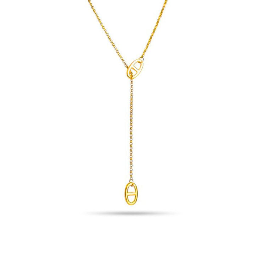 Collier en Y mailles grain de café pour femme | Lisa