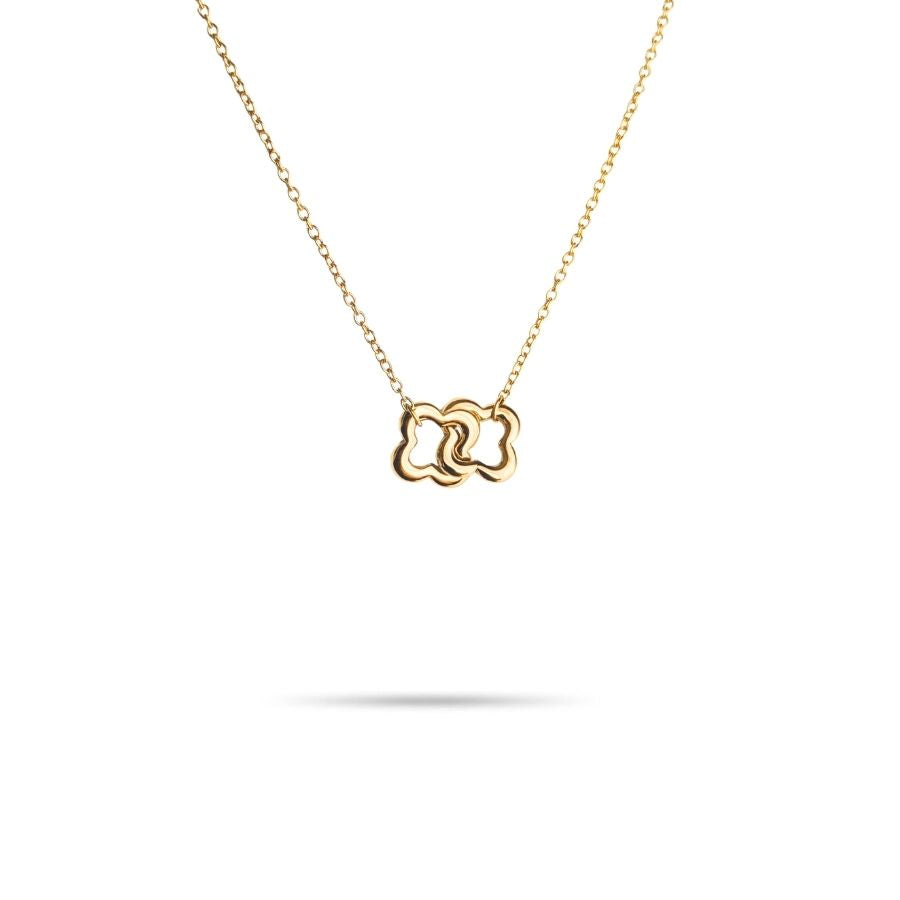 Collier fantaisie trèfle en acier inoxydable doré | Gaelle