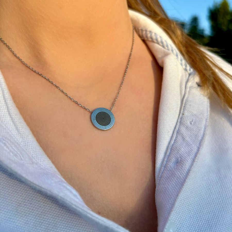 Collier cible carabine à personnaliser en acier inoxydable | Ambre
