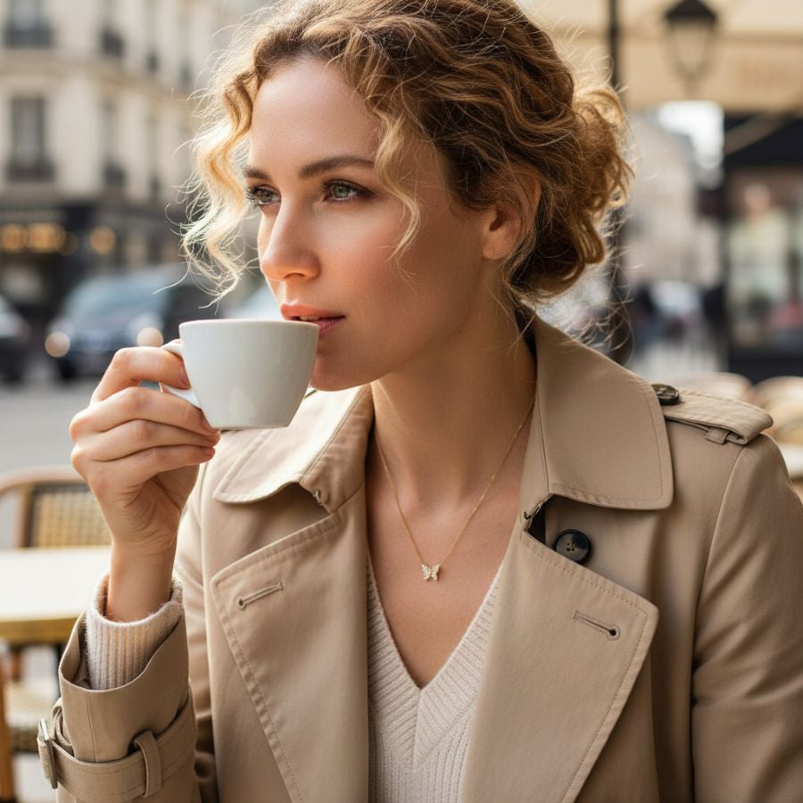 Collier pendentif papillon en acier inoxydable | Lucinda