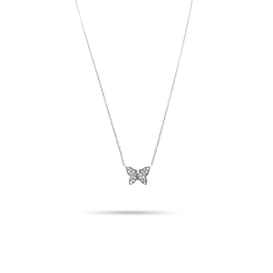 Collier pendentif papillon en acier inoxydable | Lucinda