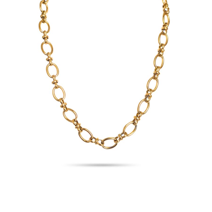 Collier à grosses mailles tendance en acier inoxydable doré | Hailey
