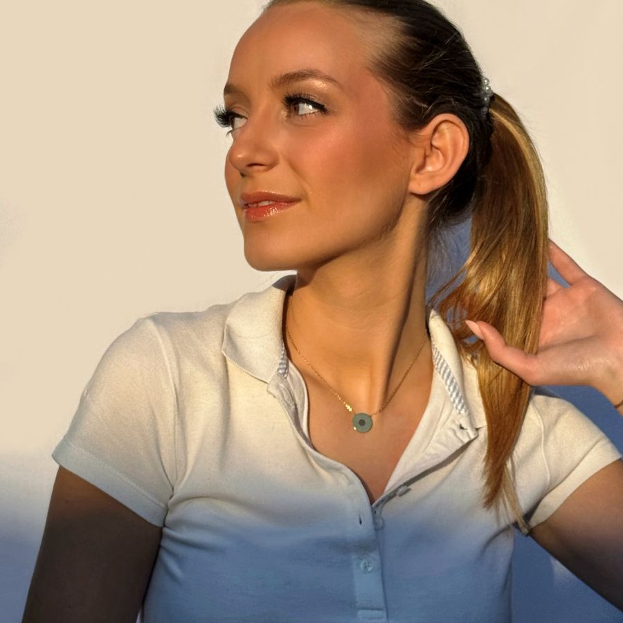 Collier cible pistolet à personnaliser en acier inoxydable doré