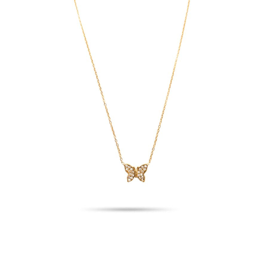 Collier pendentif papillon en acier inoxydable | Lucinda
