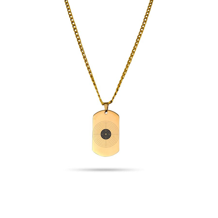 Collier homme médaille à personnaliser rectangulaire en acier inoxydable | Ambre