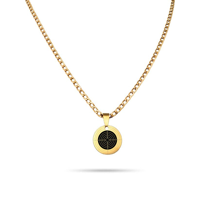 Collier pendentif rond pour homme à personnaliser en acier inoxydable | Ambre