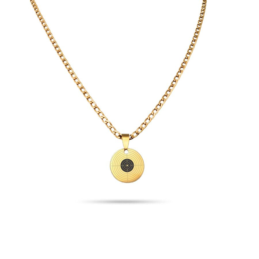 Collier pendentif rond pour homme à personnaliser en acier inoxydable | Ambre