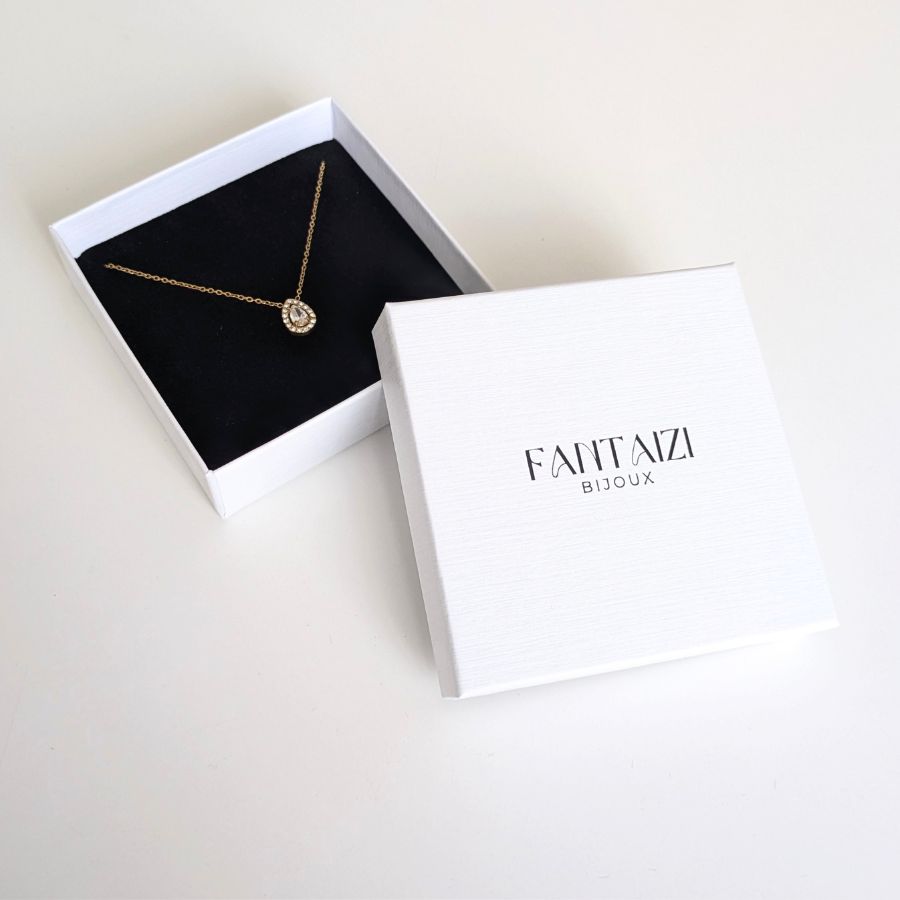 Écrin à bijoux blanc logo Fantaizi