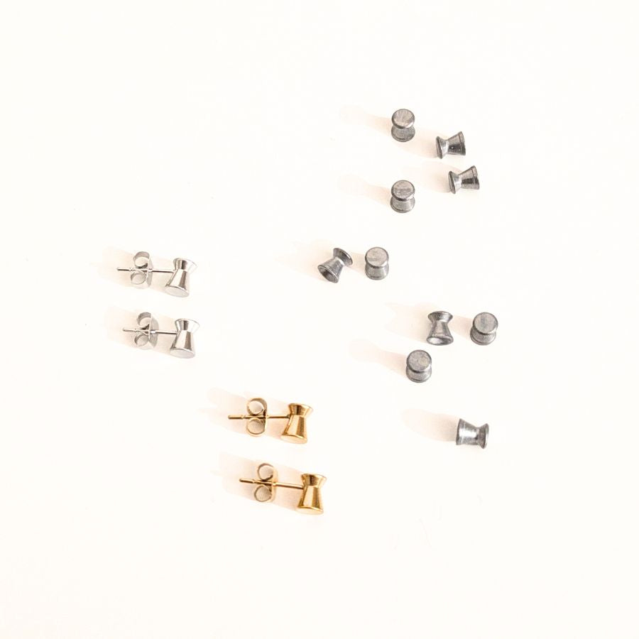 Puces d'oreilles en forme de plomb en acier inoxydable | Ambre