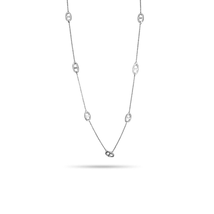 Sautoir mailles grain de café pour femme en acier inoxydable | Nina