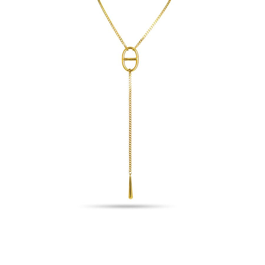 Sautoir collier en Y mailles grain de café pour femme | Apolline