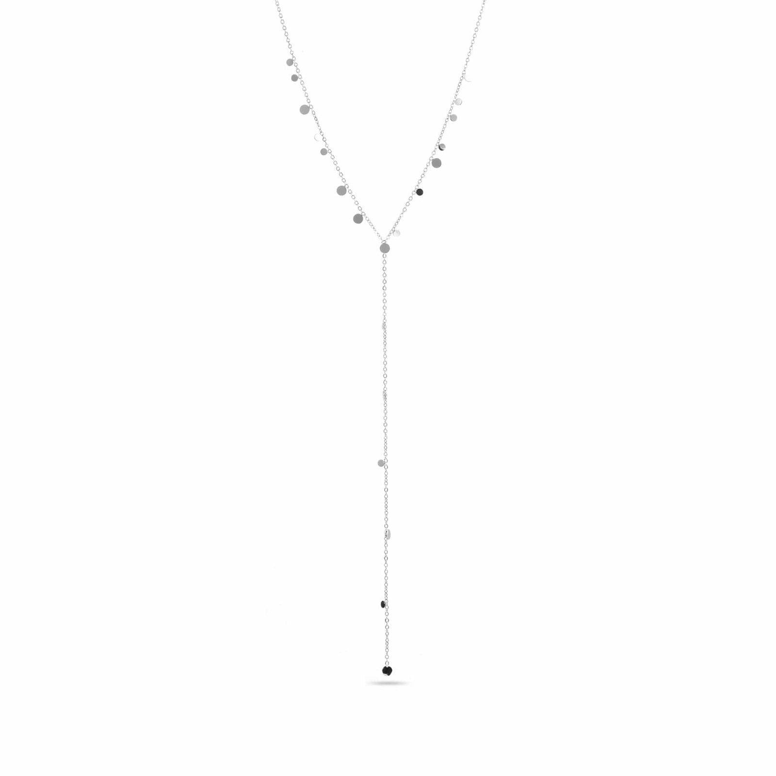 Collier fantaisie pampilles acier inoxydable argenté