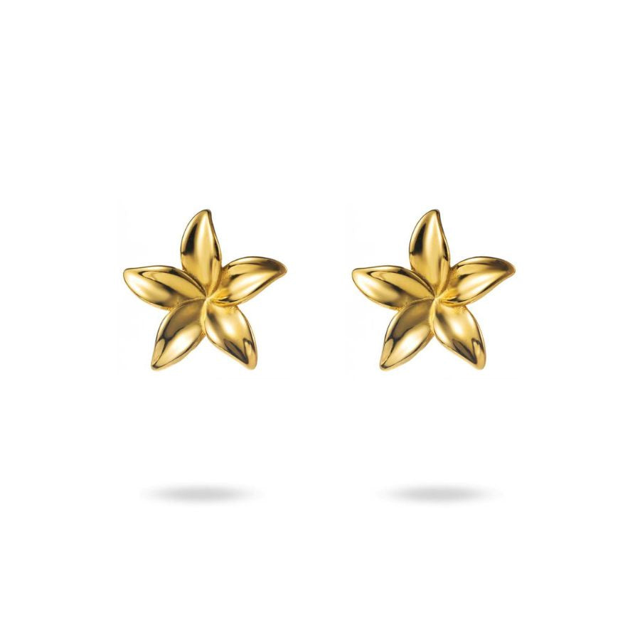 Pendientes de flor de cerezo en acero dorado - Daisy